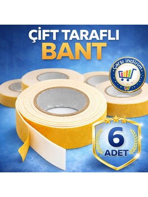 Nistabolje 6 Adet Çift Taraflı Köpük Bant 2 mt x 6 Adet