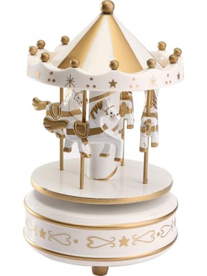 Marsilyan Atlı Karınca Müzik Kutusu Gold-Beyaz Renk MZ-417