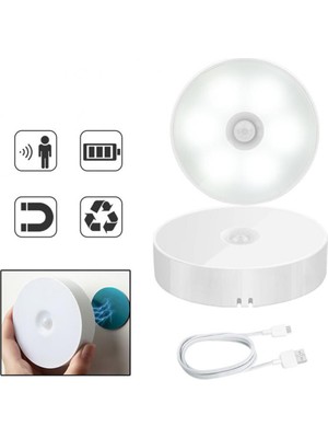 Marsilyan Hareket Sensörlü USB Şarjlı LED Işık Lamba