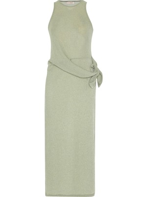 Aquella Lurex Haki Uzun Plaj Elbisesi