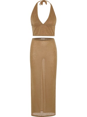 Aquella Simli Gold Crop-Etek Takım