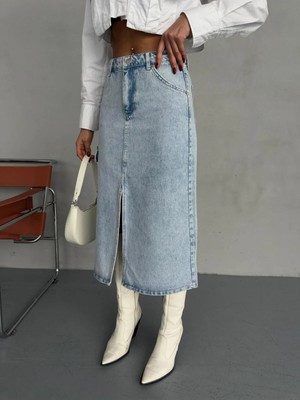 Zeo Basic Ön Yırtmaçlı Kargo Cepli Etek