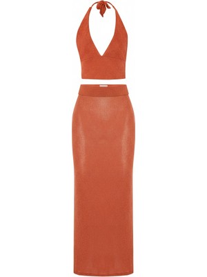 Aquella Simli Kiremit Crop-Etek Takım