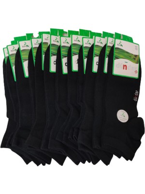 Dündar Erkek Patik Bambu Dikişsiz Siyah 12'li Kokulu Çorap 41 - 45 Beden