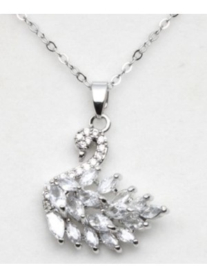 Pure Age Zirkon Taşlı Kuğu Model Çelik Kolye