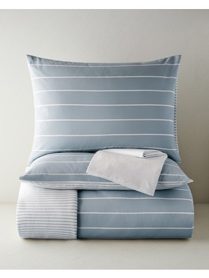 English Home Timeless Line Kolay Ütülenir Çarşaflı Çift Kişilik Nevresim Takımı 200X220 cm Açık Mavi