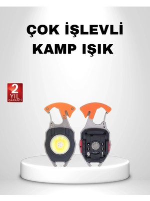 Mini LED Anahtarlık Fener – Şişe Açacağı, Tornavida, Düdük ve USB Şarj Özellikli