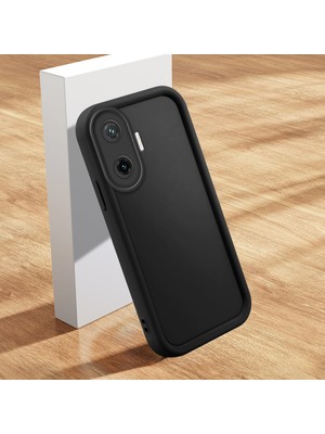 HONTINGA Poco F7 5g ile Uyumlu Kılıfı Düşüme Önleyici Basitlik Anti Düşme Kamera Korumali Şirin Siyah Desen Yumuşak Silikon Telefon Kılıfı Kadın ve Erkek Için Uygundur K2-0000