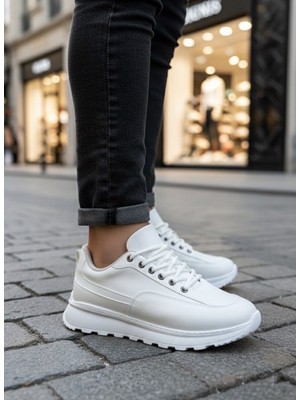 BOA Xramburada 246 Beyaz Bağcıklı Yüksek Taban Günlük Erkek Ayakkabı