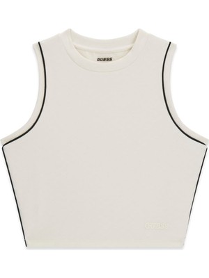 Guess Kadın Clara Aktif Crop T-Shirt - Beyaz