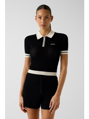 Guess Kadın Gabry Aktif Triko T-Shirt - Siyah