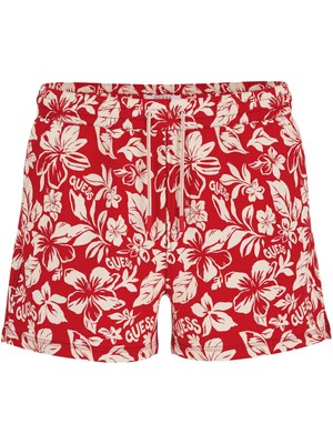 Guess Erkek Poly Deniz Şortu - Kırmızı