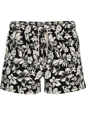 Guess Erkek Poly Deniz Şortu - Siyah