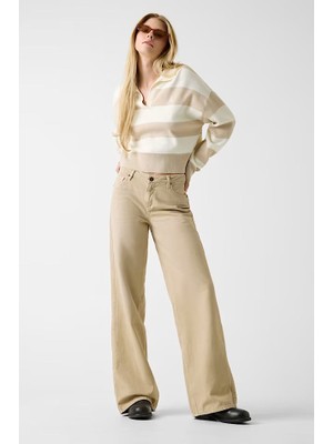 Kadın Guess Jeans Palazzo Fit Pantolon - Bej