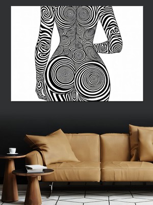 Artmeg Mandala Desenli Kadın Vücudu Silüeti Dekoratif Kanvas - Mdf Ahşap Tablo