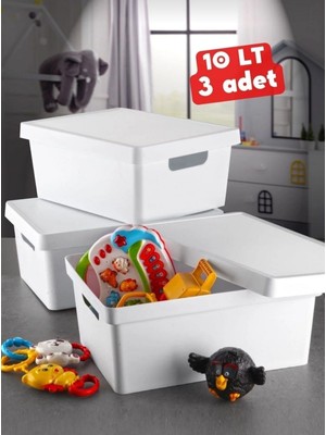 Pure Age 10 Lt. Kapaklı Kutu 3 Adet Organizer