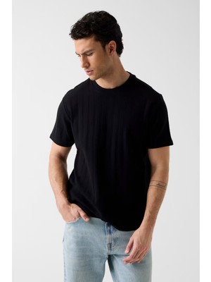 Guess Erkek Jersey T-Shirt - Siyah