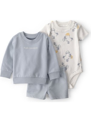 Carter's Erkek Bebek 3'lü Sweat Şort Takım Açık Mavi 1U533310