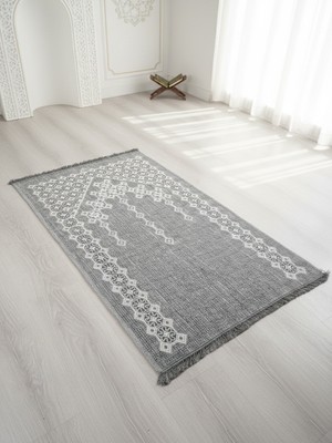 My Evilla Seccade Hafif Katlanabilir Yıkanabilir Namazlık Şık Motifli Çeyizlik ve Hediyelik Gri 3