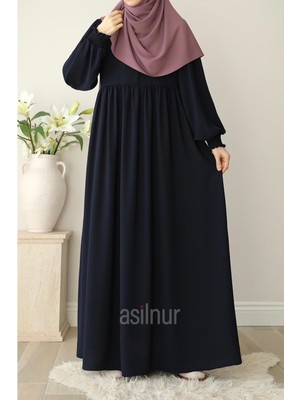 Asilnur Ayşe Yakalı Pırlanta Elbise Lacivert