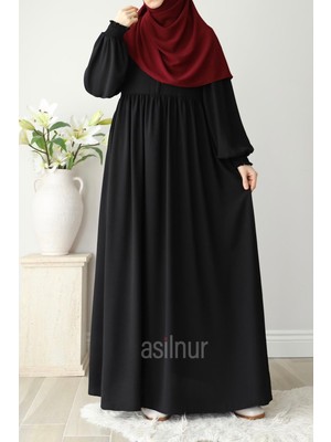 Asilnur Ayşe Yakalı Pırlanta Elbise Siyah