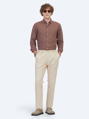 Kip Bej Kumaş Jogging Fit Casual %100 Pamuk Pantolon