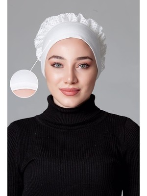 Nanak Krem Penye Fırfırlı Kaymayan Bone