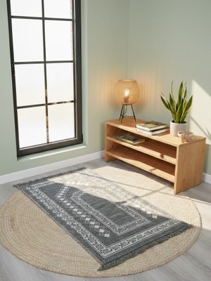 My Evilla Seccade Hafif Katlanabilir Yıkanabilir Namazlık Şık Motifli Çeyizlik ve Hediyelik Gri 2