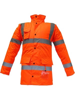 Junıor JN1012/P Waterproof Polarlı Fosforlu Oxford Parka Turuncu Xxl Beden