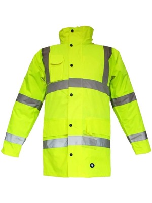 Junıor JN1011/P Waterproof Polarlı Fosforlu Oxford Parka Sarı M Beden