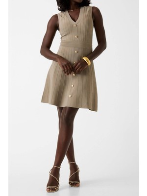 Guess Kadın Amber Triko Elbise - Bej