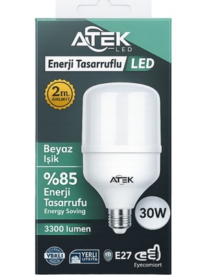 Atek 30W Torç LED Ampul (E27)