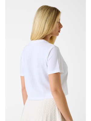 Guess Kadın Habi Aktif T-Shirt - Beyaz