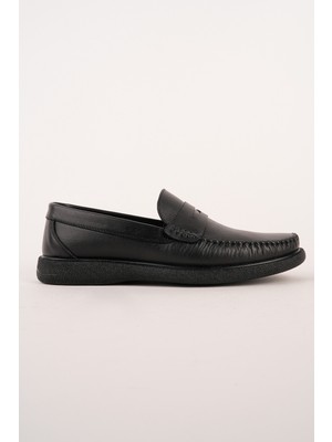Muggo Gentz Hakiki Deri Rahat Taban Erkek Günlük Klasik Loafer Ayakkabı