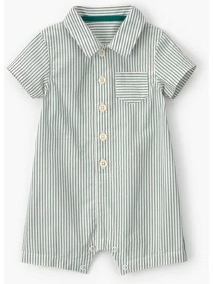 Carter's Erkek Bebek Çizgili Gömlek Tulum Yeşil 1U551210