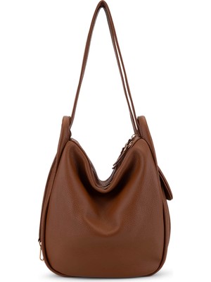 Bruno Rossi Bag Kadın Hakiki Deri Taba Sırt & Omuz Çantası 1048 MLX14G Bn Cnt SK25-26 Cuoıo