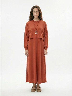 ALLDAY Kiremit-Iki Parçalı Elbise