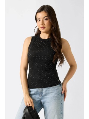 Guess Kadın Francine Top Kadın Bluz - Siyah