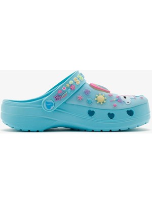 Skechers Heart Charmer - Girly Land Kids Lights Slipper Bantlı Işıklı Çocuk Terlik Mavi