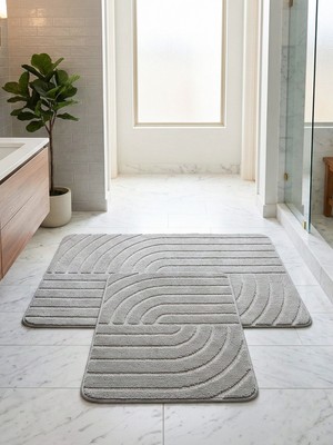 My Evilla Premium Doğal Pamuk Banyo Paspası Seti Kaymaz Dokuma Taban Ultra Yumuşak  Su Emici Yıkanabilir Lüks Banyo Halısı