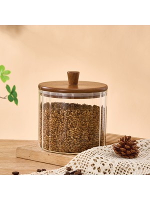 Mien Cam Kavanoz Valore Akasya Kapak 1380 ml BOR-0117