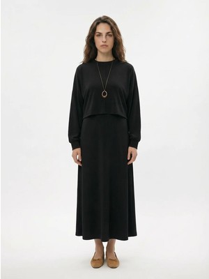 ALLDAY Siyah-Iki Parçalı Elbise