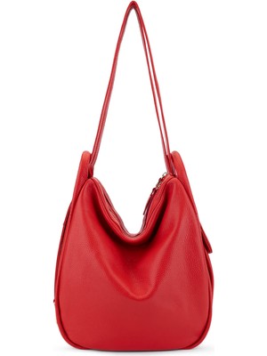 Bruno Rossi Bag Kadın Hakiki Deri Kırmızı Sırt & Omuz Çantası 1048 MLX14G Bn Cnt SK25-26 Rosso