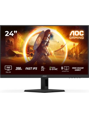 Aoc 24G4HRE 23.8" 200Hz 0.5ms HDMI Dp G-Sync Adaptivesync HDR10 Fhd Fast IPS Gaming Monitör