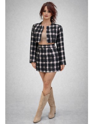 Boutique Bade Ekose Crop Ceket