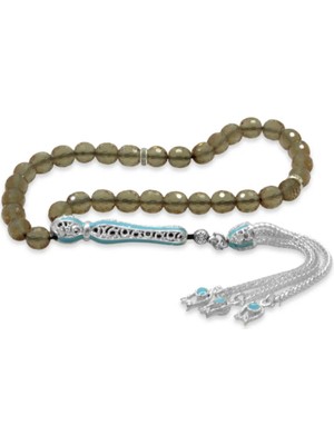 Tesbihane Alpaka Püsküllü Mavi Mineli Küre Kesim Sultanit Tesbih