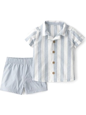 Carter's Erkek Bebek Gömlek Şort Takım Açık Mavi 1U546710