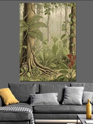Artmeg Derin Orman ve Ağaç Dekoratif Kanvas - Mdf Ahşap Tablo