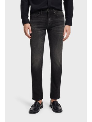 Boss Pamuklu Slim Fit Normal Bel Dar Paça Jeans Erkek Kot Pantolon 50553405 002