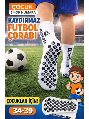 Gazelmanya Çocuk Futbol Çorabı 1 Çift Çocuk Kaydırmaz Tabanlı Premium Ter Emici Futbol Konç Halısaha Çorap